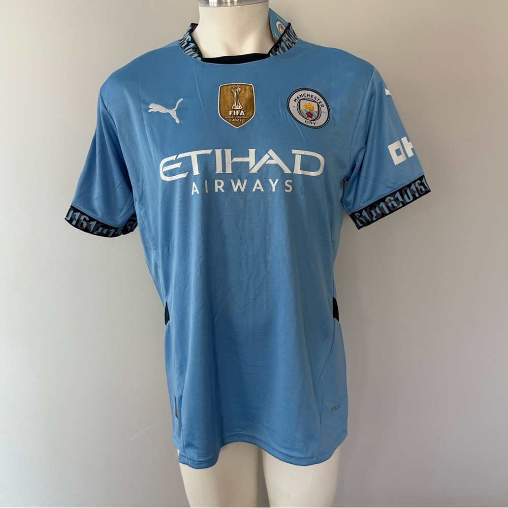 Rodrigo Manchester City Champions League New Men’s Puma Blue Soccer Jersey